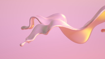 Splash fluid. 3d illustration, 3d rendering.