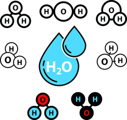 H2O icon - vector illustration