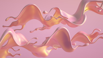 Splash fluid. 3d illustration, 3d rendering.