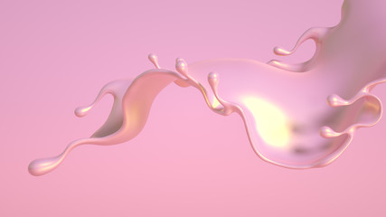 Splash fluid. 3d illustration, 3d rendering.