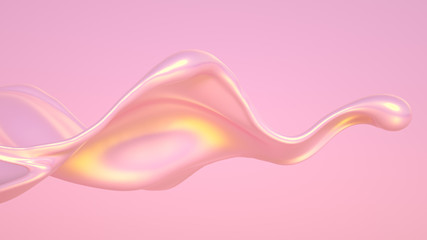 Splash fluid. 3d illustration, 3d rendering.