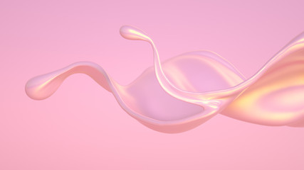 Splash fluid. 3d illustration, 3d rendering.