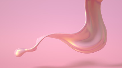 Splash fluid. 3d illustration, 3d rendering.