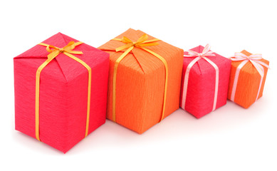 Gift boxes, gifts on a white background isolated.