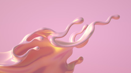 Splash fluid. 3d illustration, 3d rendering.