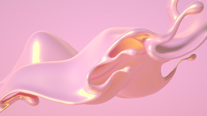 Splash fluid. 3d illustration, 3d rendering.