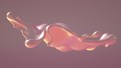 Splash fluid. 3d illustration, 3d rendering.