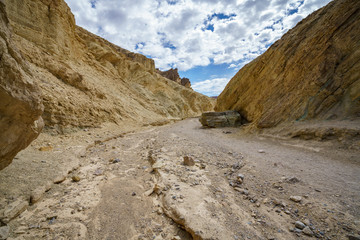 hikink the golden canyon - gower gulch circuit in death valley, california, usa