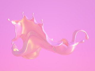 Splash fluid. 3d illustration, 3d rendering.