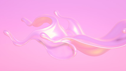 Splash fluid. 3d illustration, 3d rendering.