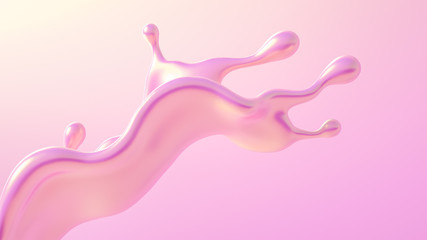 Splash fluid. 3d illustration, 3d rendering.