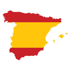 Obraz premium Vector political map of Spain with flag isolated on white background