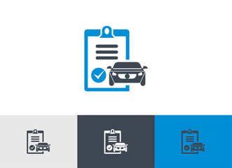 Car protection icon vector - Auto identity Document icon