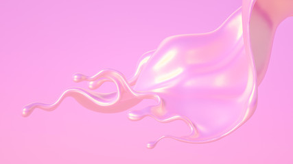 Splash fluid. 3d illustration, 3d rendering.
