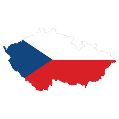 Naklejka premium Vector map of Czech Republic with flag on white background