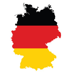 Obraz premium Vector political map of Germany with flag isolated on white background