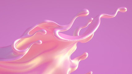 Splash fluid. 3d illustration, 3d rendering.