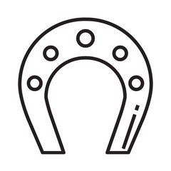 Horseshoe icon in line and pixel perfect style. Talisman of fortune. Isolated object on a white background.