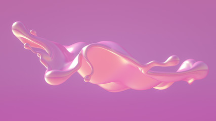 Splash fluid. 3d illustration, 3d rendering.