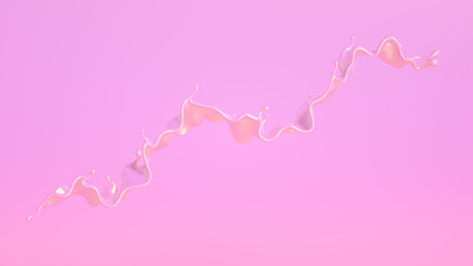 Splash fluid. 3d illustration, 3d rendering.