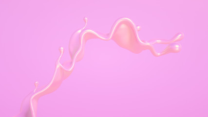 Splash fluid. 3d illustration, 3d rendering.