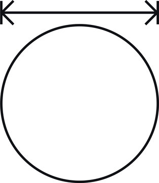 diameter icon, vector illustration