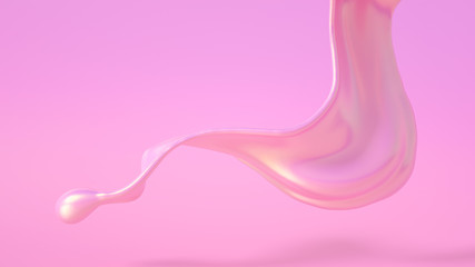 Splash fluid. 3d illustration, 3d rendering.