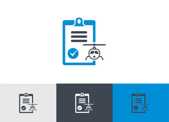 Helicopter protection icon vector - Auto identity Document icon