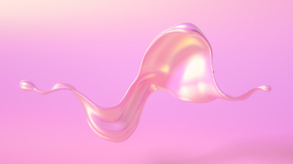 Splash fluid. 3d illustration, 3d rendering.