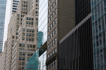 Background of a Row of Skyscrapers in Midtown Manhattan of New York City