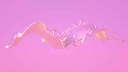 Splash fluid. 3d illustration, 3d rendering.