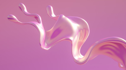 Splash fluid. 3d illustration, 3d rendering.