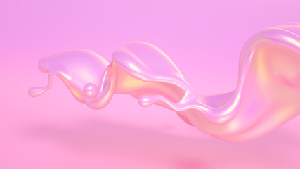 Splash fluid. 3d illustration, 3d rendering.
