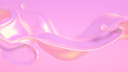 Splash fluid. 3d illustration, 3d rendering.