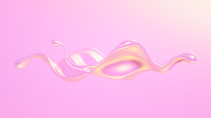 Splash fluid. 3d illustration, 3d rendering.