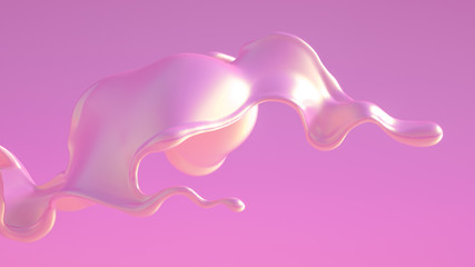 Splash fluid. 3d illustration, 3d rendering.