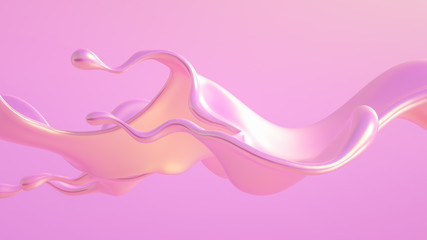 Splash fluid. 3d illustration, 3d rendering.