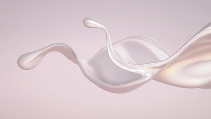 Splash fluid. 3d illustration, 3d rendering.