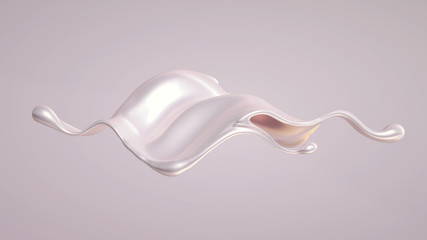 Splash fluid. 3d illustration, 3d rendering.