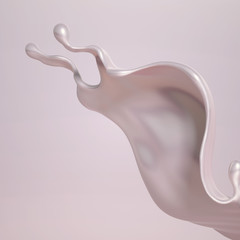 Splash fluid. 3d illustration, 3d rendering.