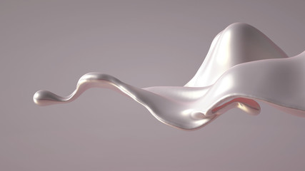 Splash fluid. 3d illustration, 3d rendering.