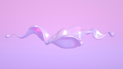Splash fluid. 3d illustration, 3d rendering.
