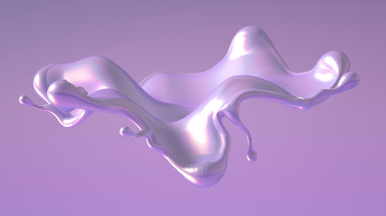 Splash fluid. 3d illustration, 3d rendering.