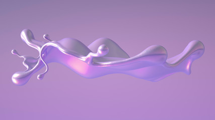 Splash fluid. 3d illustration, 3d rendering.