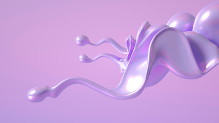 Splash fluid. 3d illustration, 3d rendering.