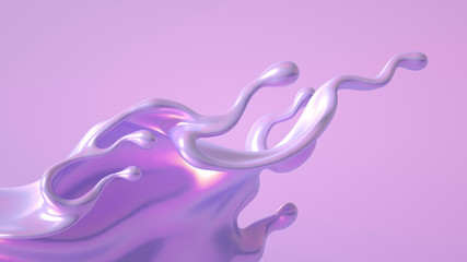Splash fluid. 3d illustration, 3d rendering.