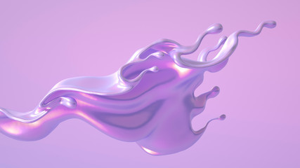 Splash fluid. 3d illustration, 3d rendering.