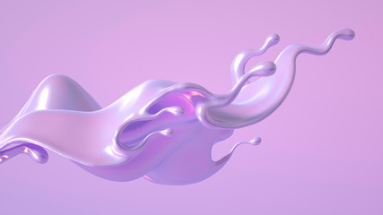 Splash fluid. 3d illustration, 3d rendering.