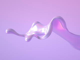 Splash fluid. 3d illustration, 3d rendering.