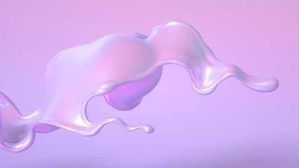 Splash fluid. 3d illustration, 3d rendering.